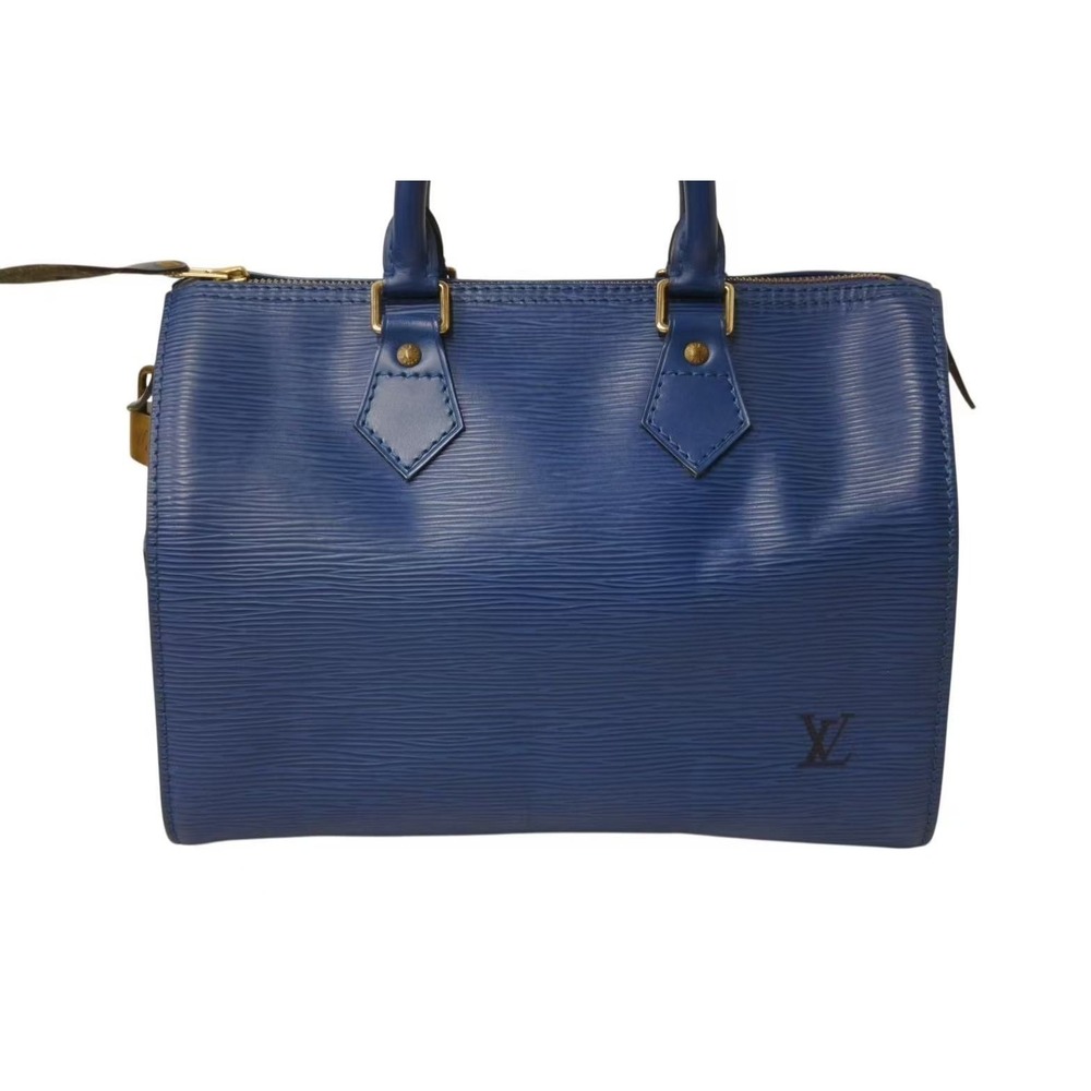 Louis Vuitton Boston Leather Epi Toledo Blue Speedy Bag